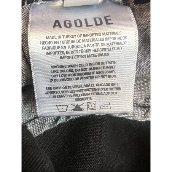 Agolde Women's Black Balloon Pleated High Rise Danika Chino Pants Size 30 NWOT - Picture 10 of 11